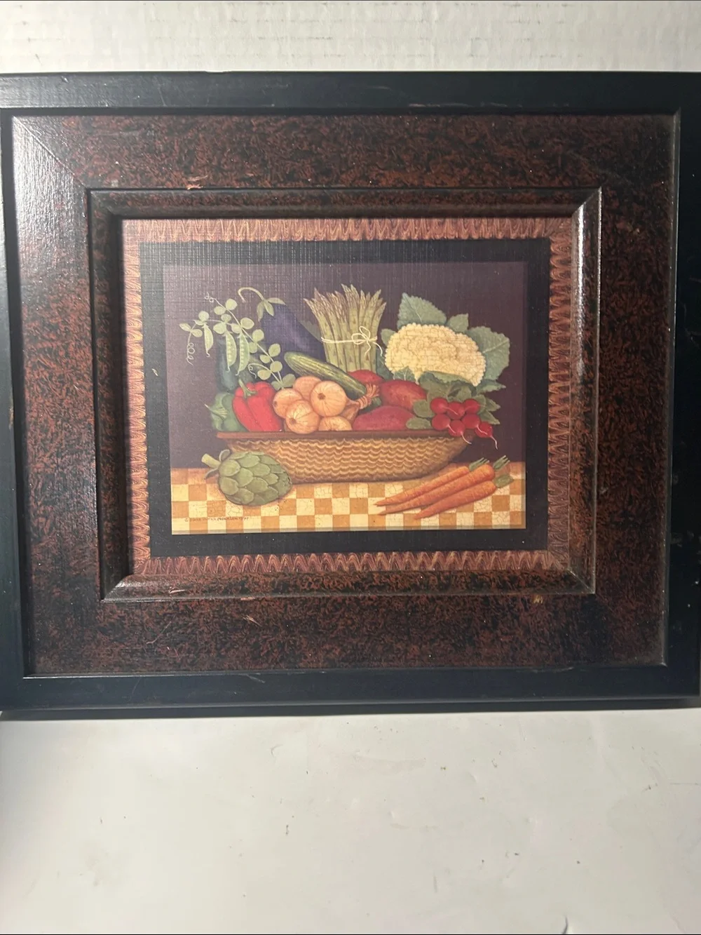 Vintage 1997 Diane Ulmer Pederson Veggie Framed art Print